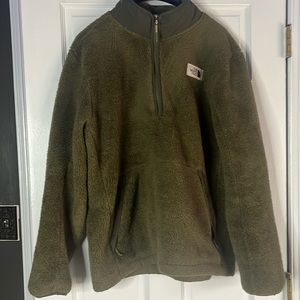 Dark Green Fuzzy North Face Sweater